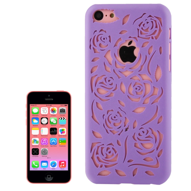 Hollow Carved Rose Plastic Case for iPhone 5C