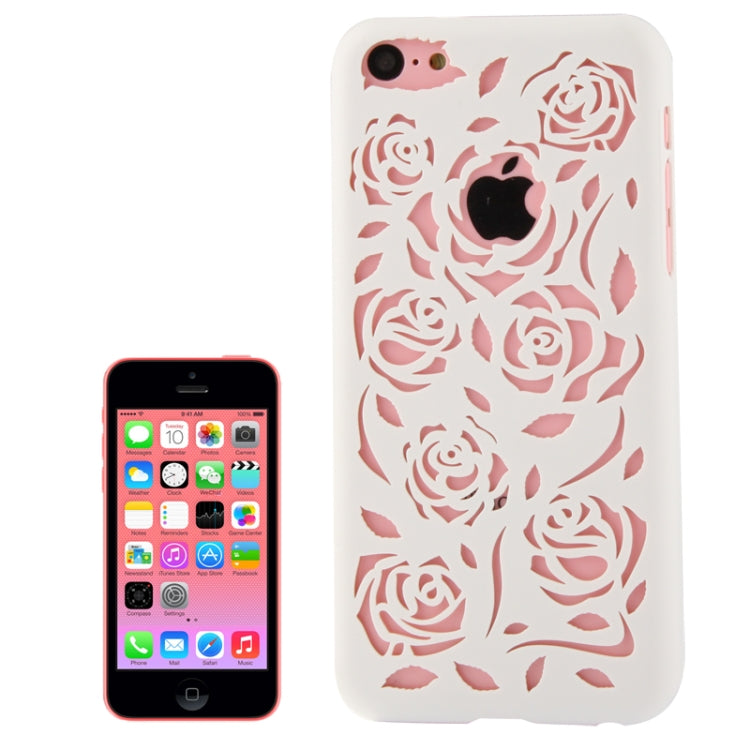 Hollow Carved Rose Plastic Case for iPhone 5C