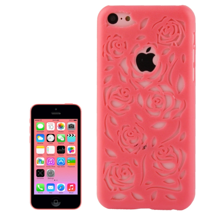 Hollow Carved Rose Plastic Case for iPhone 5C