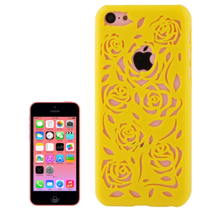 Hollow Carved Rose Plastic Case for iPhone 5C