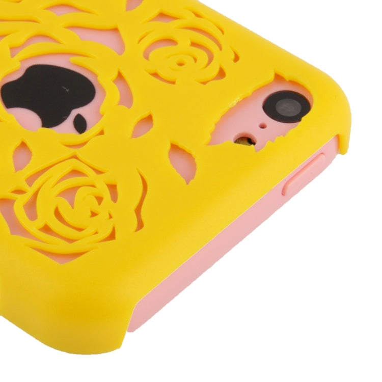 Hollow Carved Rose Plastic Case for iPhone 5C