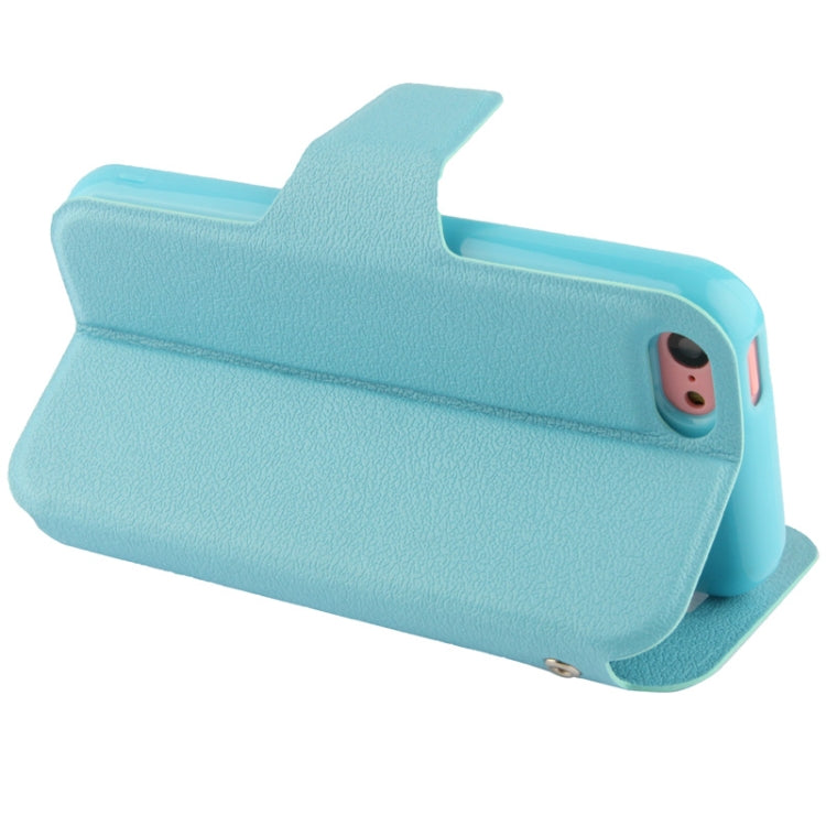 Pebble Texture Leather Case with Call Display ID & Holder for iPhone 5C