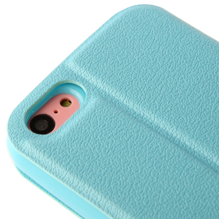 Pebble Texture Leather Case with Call Display ID & Holder for iPhone 5C