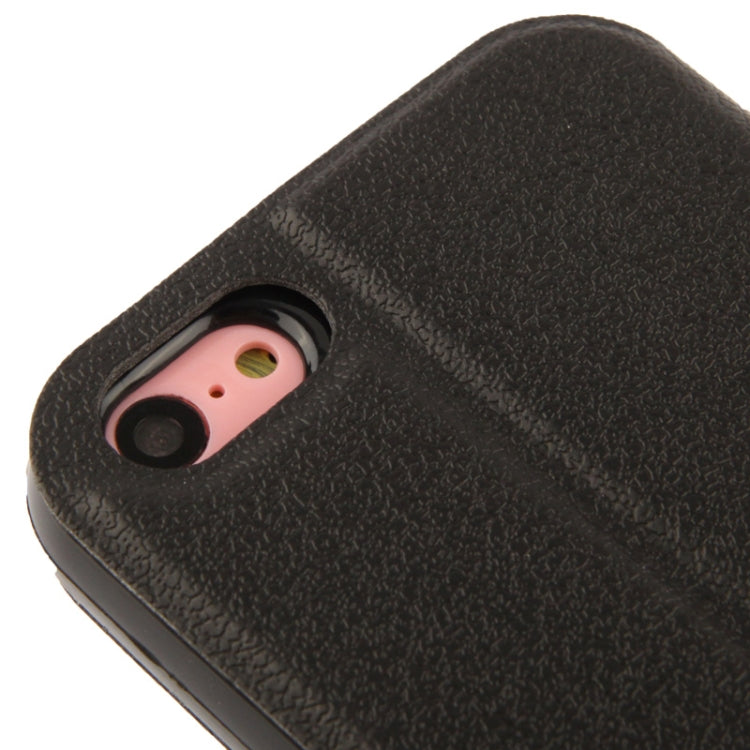 Pebble Texture Leather Case with Call Display ID & Holder for iPhone 5C