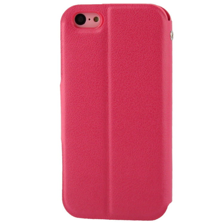 Pebble Texture Leather Case with Call Display ID & Holder for iPhone 5C