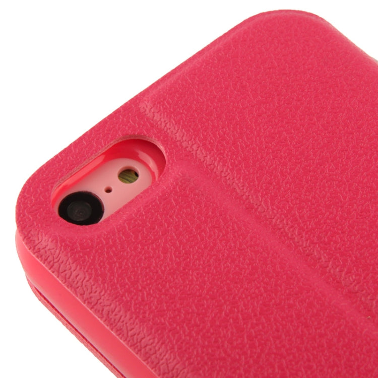 Pebble Texture Leather Case with Call Display ID & Holder for iPhone 5C