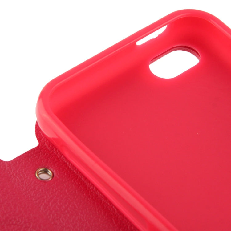 Pebble Texture Leather Case with Call Display ID & Holder for iPhone 5C