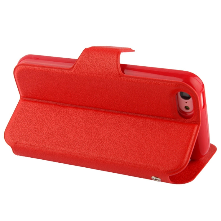 Pebble Texture Leather Case with Call Display ID & Holder for iPhone 5C