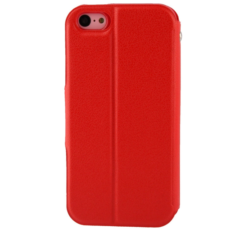 Pebble Texture Leather Case with Call Display ID & Holder for iPhone 5C