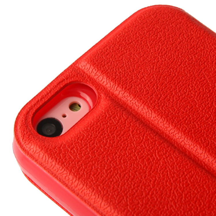 Pebble Texture Leather Case with Call Display ID & Holder for iPhone 5C