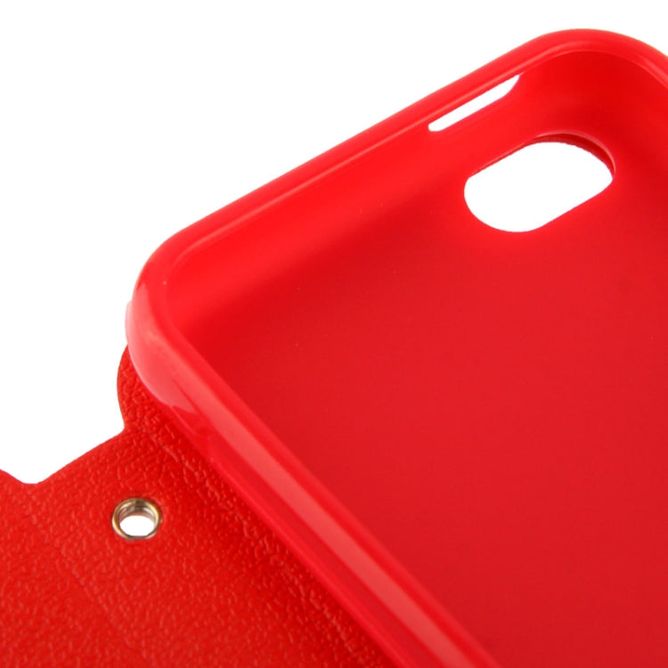 Pebble Texture Leather Case with Call Display ID & Holder for iPhone 5C