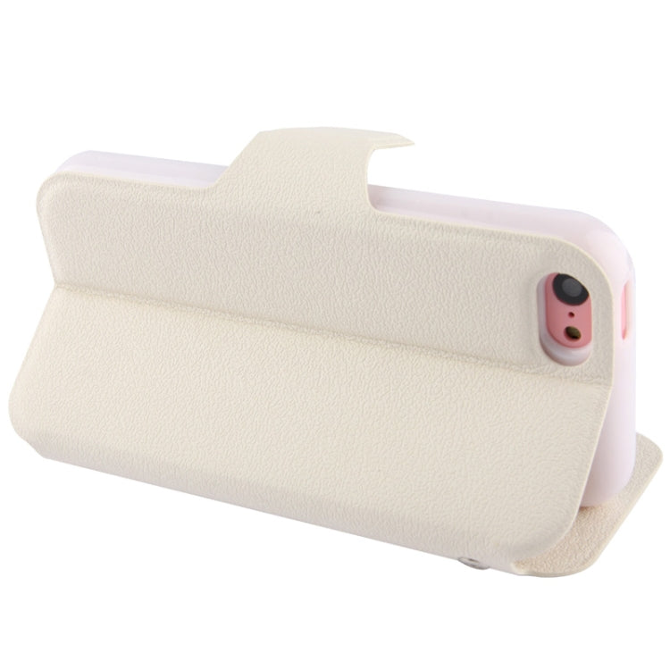 Pebble Texture Leather Case with Call Display ID & Holder for iPhone 5C
