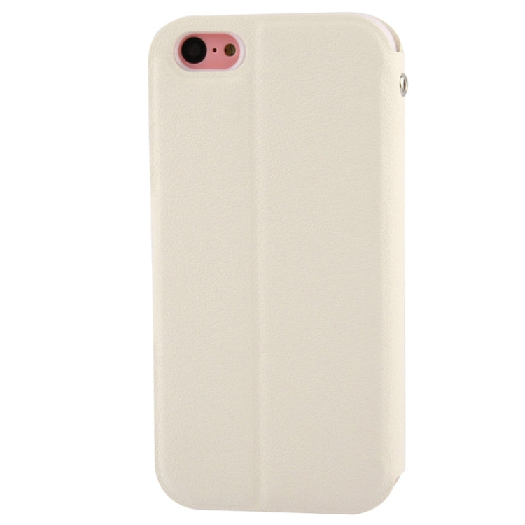 Pebble Texture Leather Case with Call Display ID & Holder for iPhone 5C