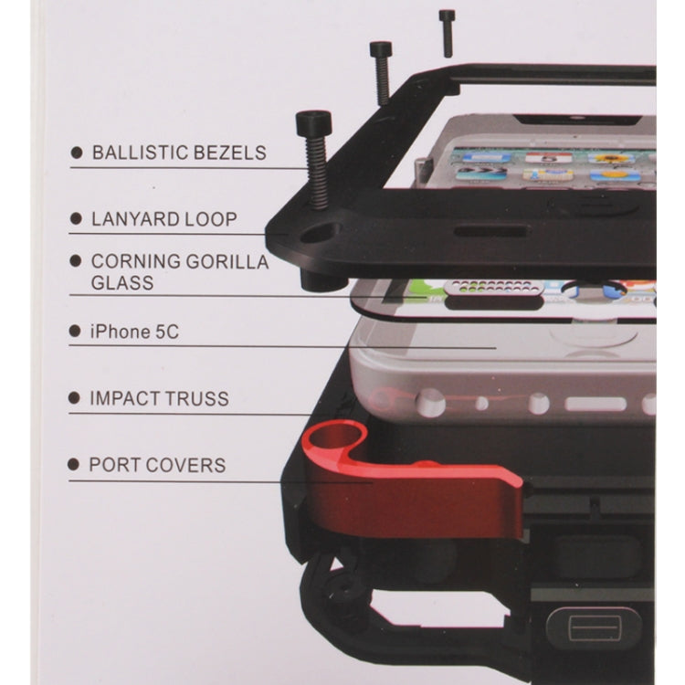 Metal Ultra-thin Rain Resistant / Waterproof, Sandproof, Snowproof, Dirtproof Protective Case for iPhone 5C
