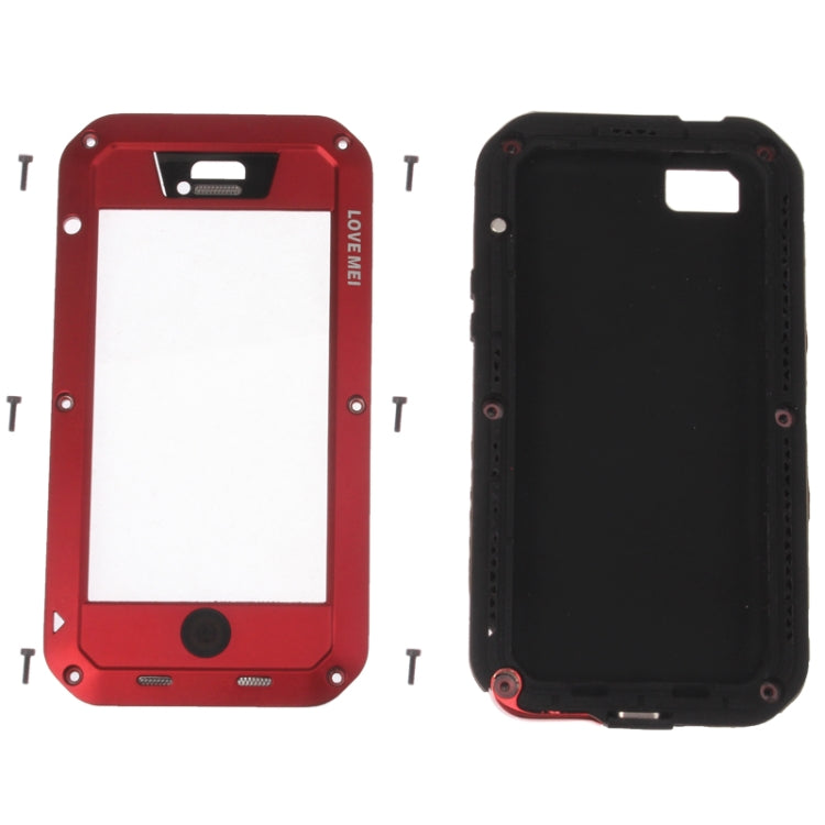 Metal Ultra-thin Rain Resistant / Waterproof, Sandproof, Snowproof, Dirtproof Protective Case for iPhone 5C(Red)