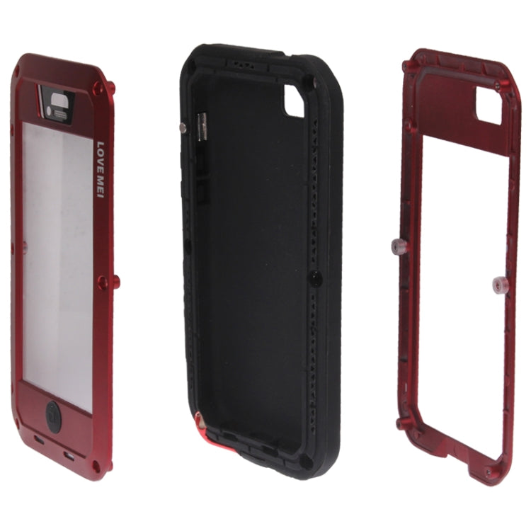 Metal Ultra-thin Rain Resistant / Waterproof, Sandproof, Snowproof, Dirtproof Protective Case for iPhone 5C(Red)