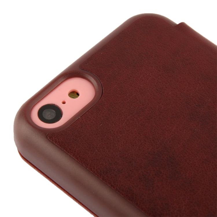 Cowhide Texture Flip Leather Case with Call Display ID for iPhone 5C