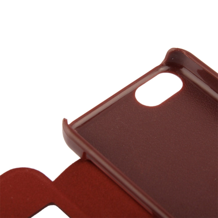Cowhide Texture Flip Leather Case with Call Display ID for iPhone 5C