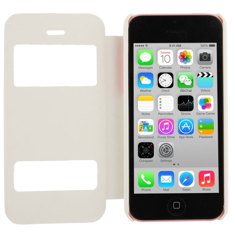 Cowhide Texture Flip Leather Case with Call Display ID for iPhone 5C