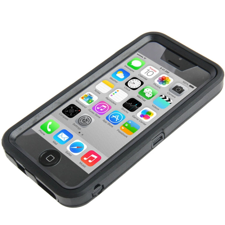 Plastic + Screen Protector + TPU Combination Case for iPhone 5C(Black)