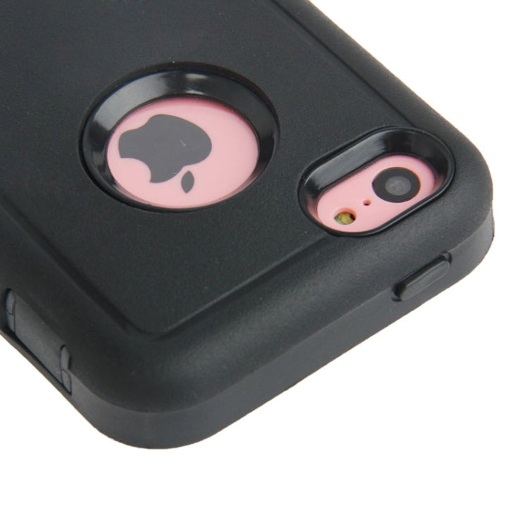 Plastic + Screen Protector + TPU Combination Case for iPhone 5C(Black)