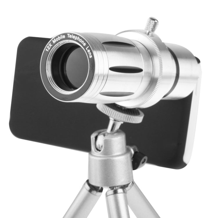12X Optical Zoom Mobile Phone Telescope Lens with Plastic Case & Tripod for iPhone 5C (Minimum Focus Distance: 3m)