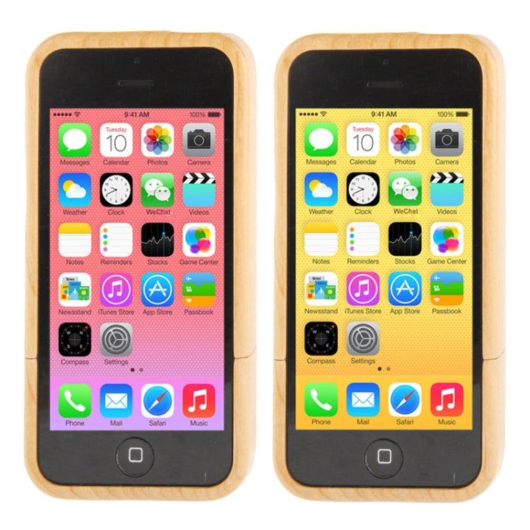 Woodcarving Wave Pattern Detachable Pinevood Material Case for iPhone 5C