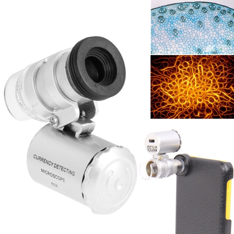 60X Zoom Digital Mobile Phone Microscope Magnifier with Flash Light (White, Purple) & Plastic Case for iPhone 5C