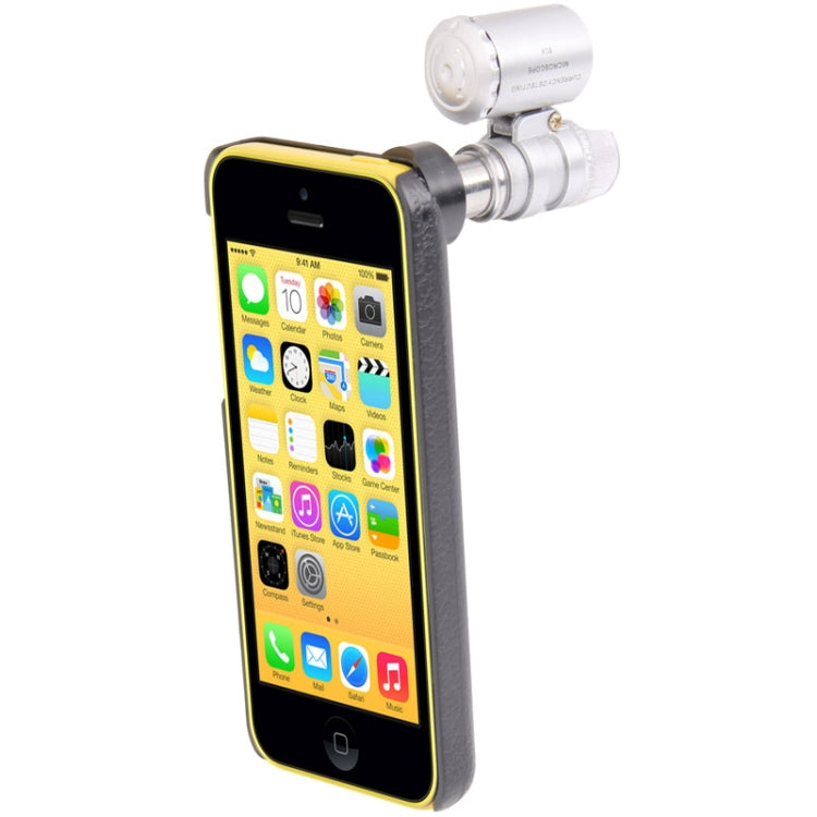 60X Zoom Digital Mobile Phone Microscope Magnifier with Flash Light (White, Purple) & Plastic Case for iPhone 5C