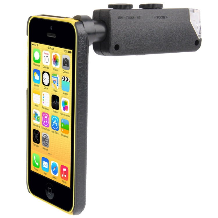 60-100X Zoom Digital Mobile Phone Microscope Magnifier with Plastic Case & LED Light for iPhone 5C