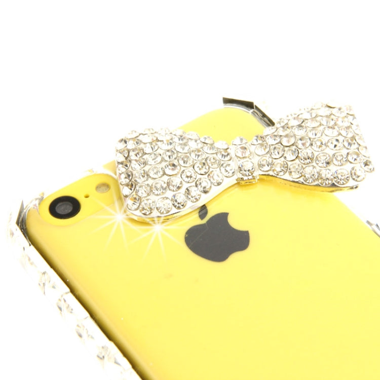 Diamond  Bowknot Encrusted Crystal Case for iPhone 5C(Transparent)
