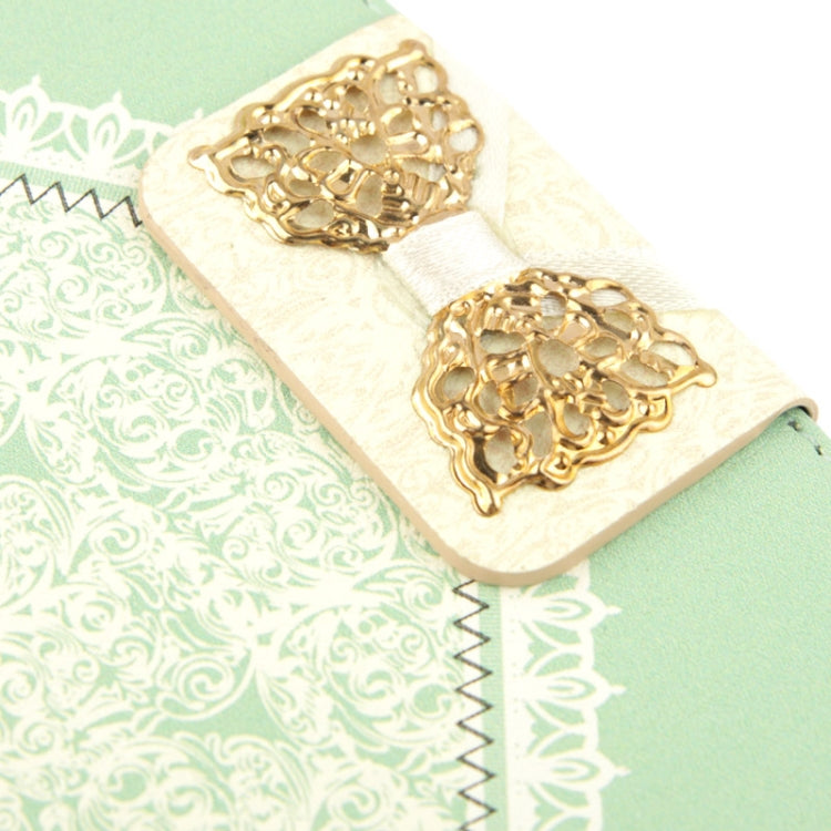 Flower Pattern Bowknot Button Flip Leather Case with Card Slots & Lanyards for iPhone 5C