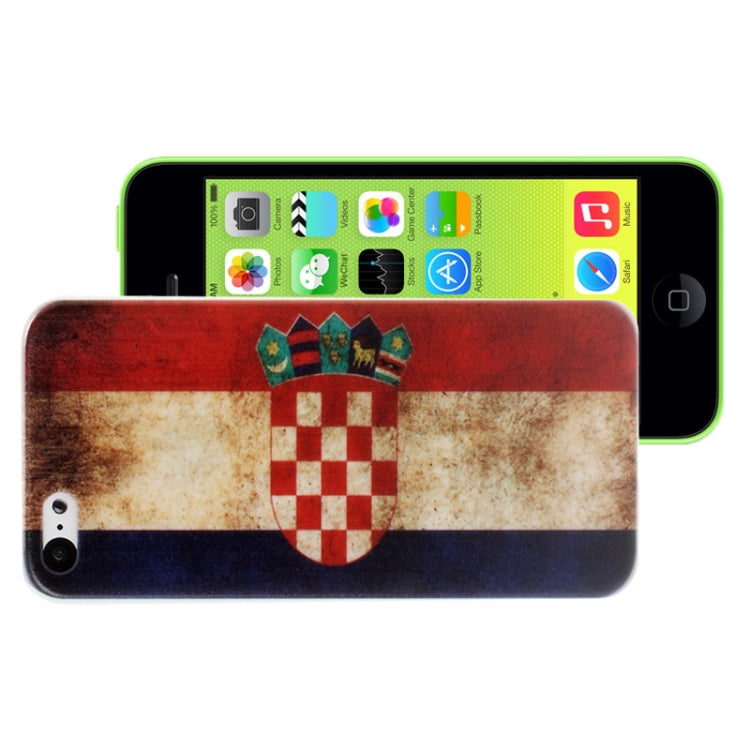 Retro Croatia Flag Pattern Plastic Case for iPhone 5C