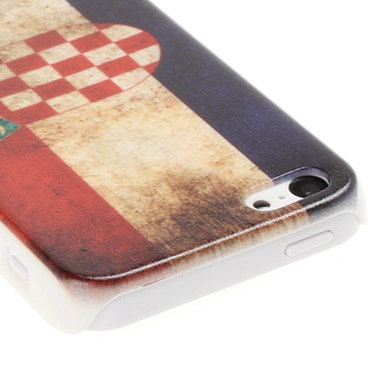 Retro Croatia Flag Pattern Plastic Case for iPhone 5C