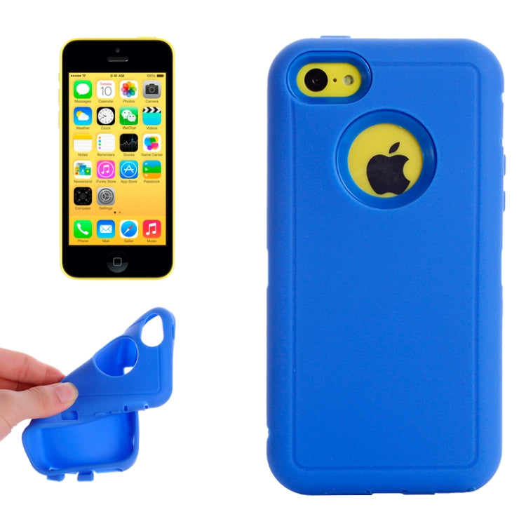 Plastic + Screen Protector + Silicone Combination Case for iPhone 5C