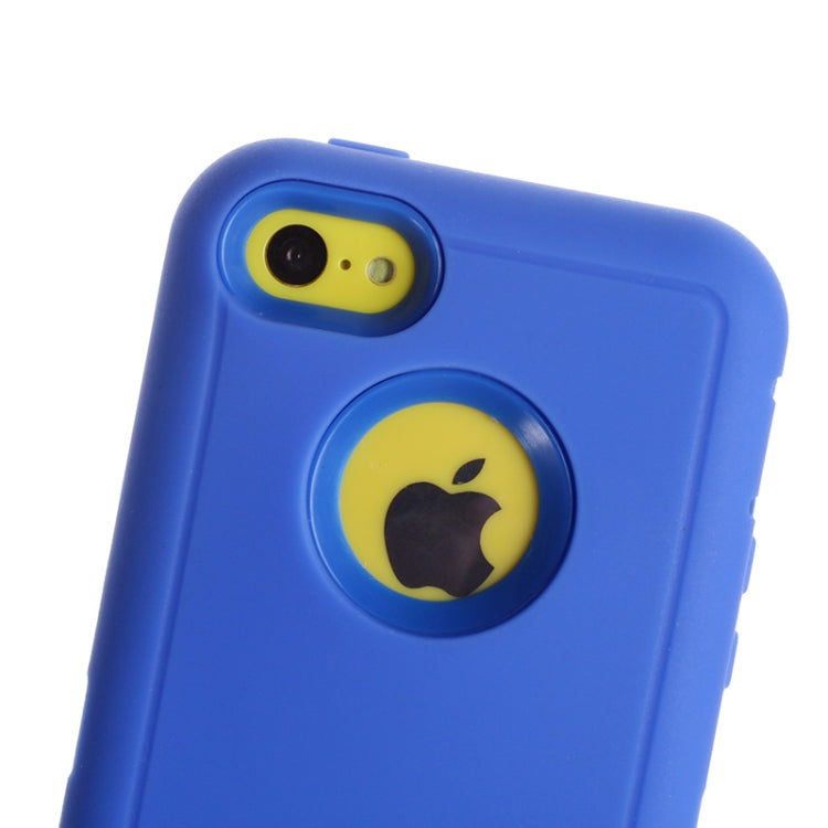 Plastic + Screen Protector + Silicone Combination Case for iPhone 5C