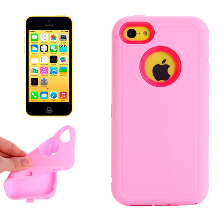 Plastic + Screen Protector + Silicone Combination Case for iPhone 5C
