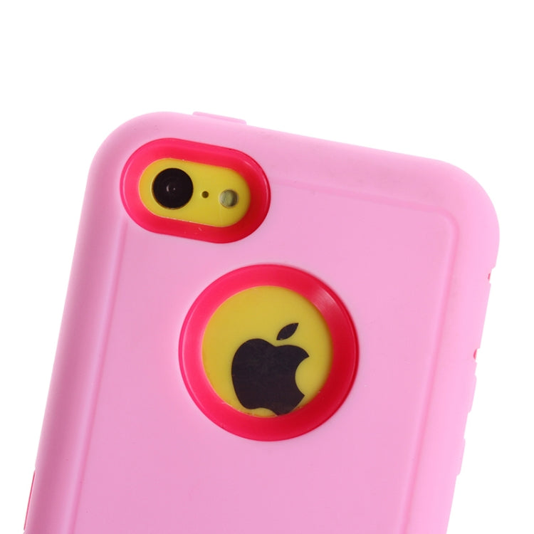 Plastic + Screen Protector + Silicone Combination Case for iPhone 5C