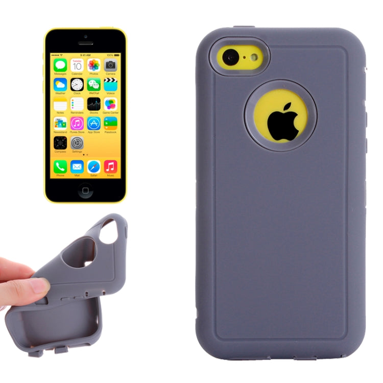 Plastic + Screen Protector + Silicone Combination Case for iPhone 5C