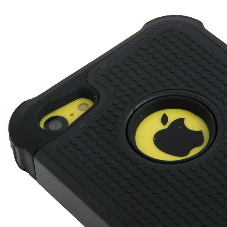 Honeycomb Texture Plastic + Silicone Combination Case with Screen Protector & Touch Pen for iPhone 5C