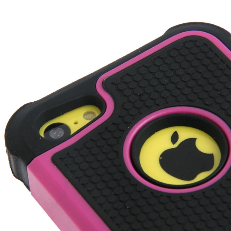 Honeycomb Texture Plastic + Silicone Combination Case with Screen Protector & Touch Pen for iPhone 5C