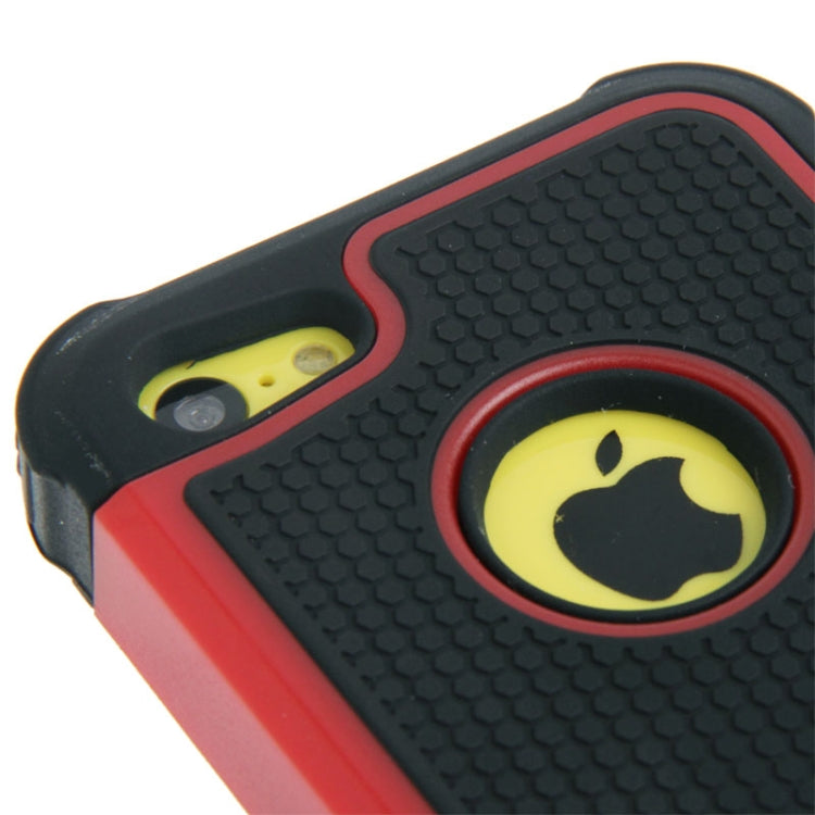Honeycomb Texture Plastic + Silicone Combination Case with Screen Protector & Touch Pen for iPhone 5C