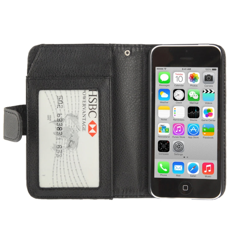 Litchi Texture Leather Case with Wallet & Lanyard for iPhone 5C