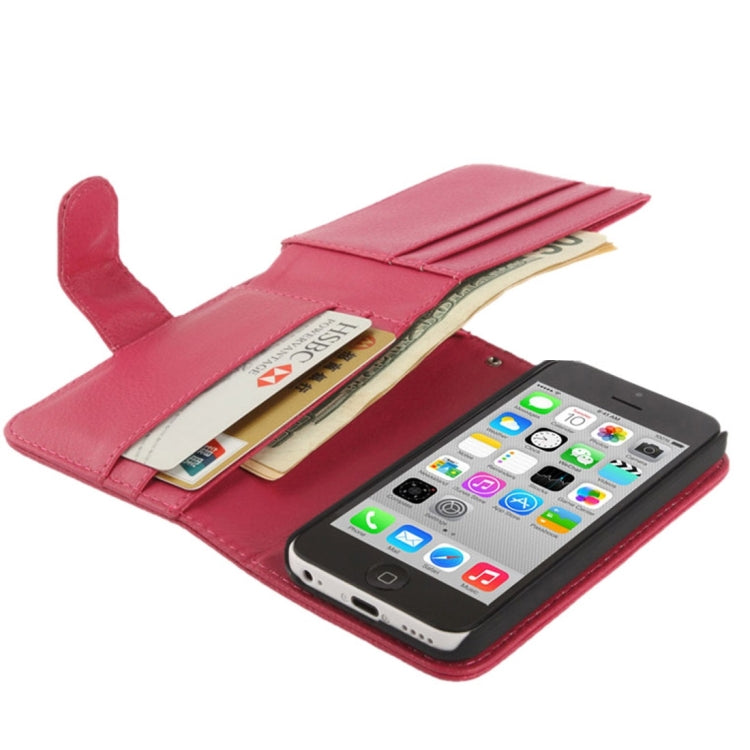 Litchi Texture Leather Case with Wallet & Lanyard for iPhone 5C