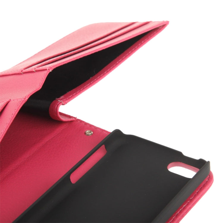 Litchi Texture Leather Case with Wallet & Lanyard for iPhone 5C