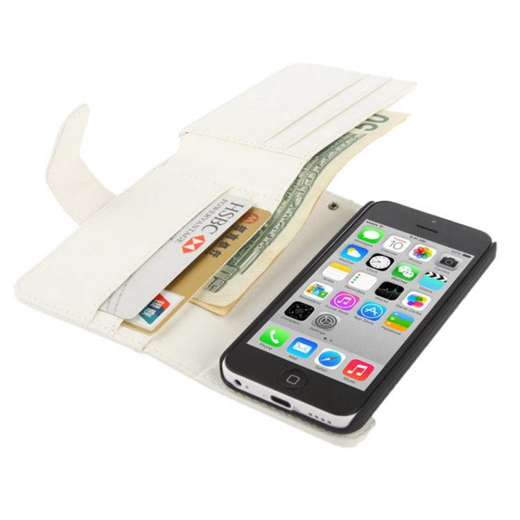 Litchi Texture Leather Case with Wallet & Lanyard for iPhone 5C
