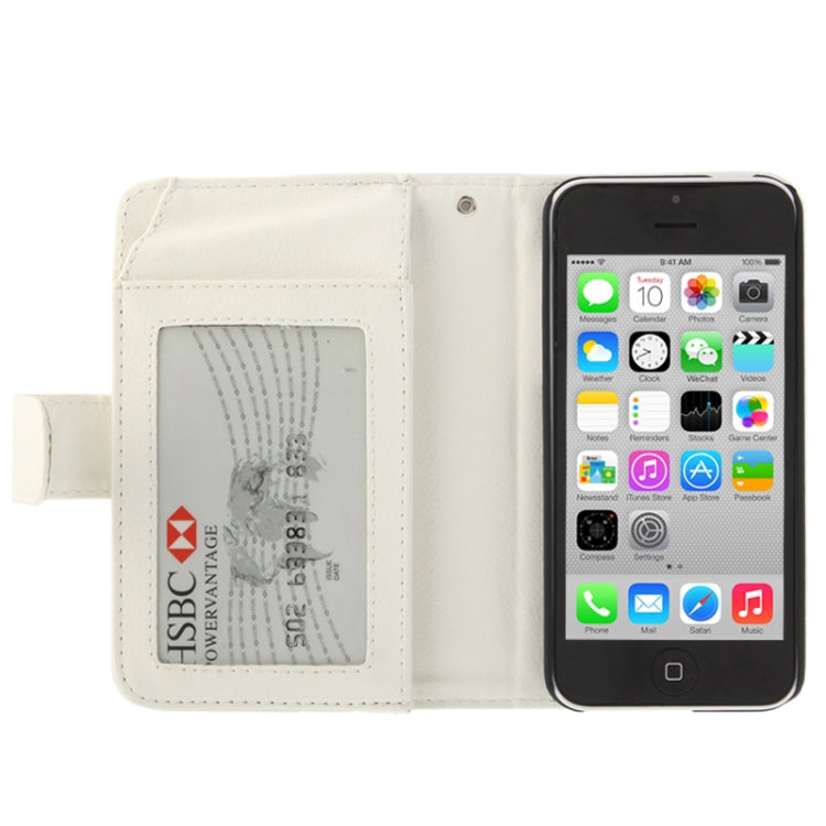 Litchi Texture Leather Case with Wallet & Lanyard for iPhone 5C