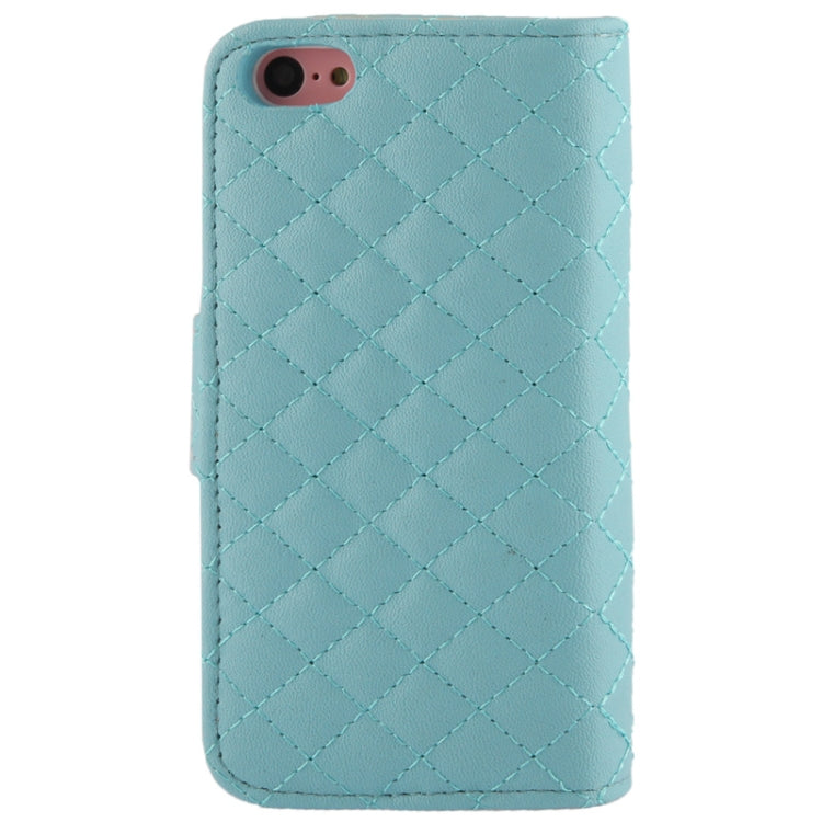 Plaid Texture Leather Case with Credit Card Slots & Holder for iPhone 5C