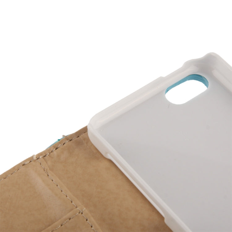 Plaid Texture Leather Case with Credit Card Slots & Holder for iPhone 5C