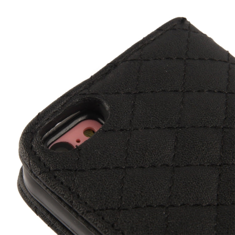 Plaid Texture Leather Case with Credit Card Slots & Holder for iPhone 5C